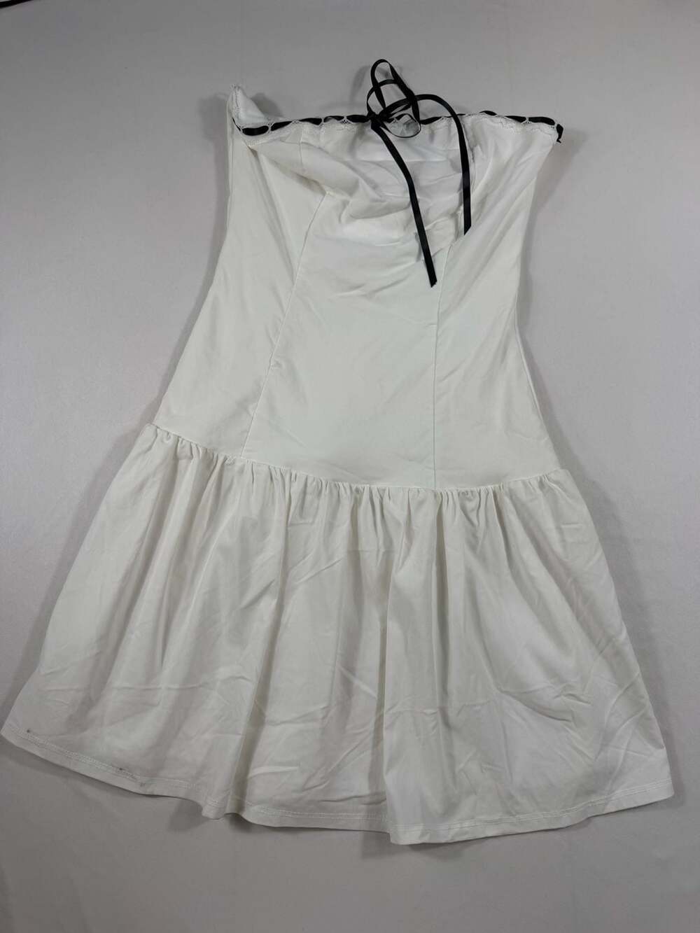 Blue Blush Strapless Tiered Mini Dress